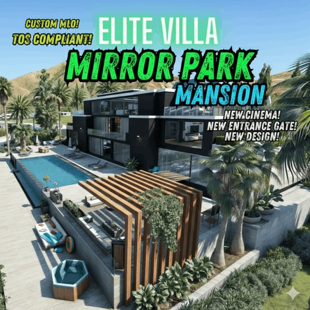 Elite Villa Mansion Fivem Ready MLO Mirror Park  Mafia Mansion Custom Map